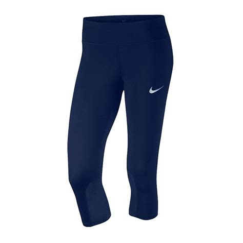 damen nike power tech 3 4 tight laufhose blau